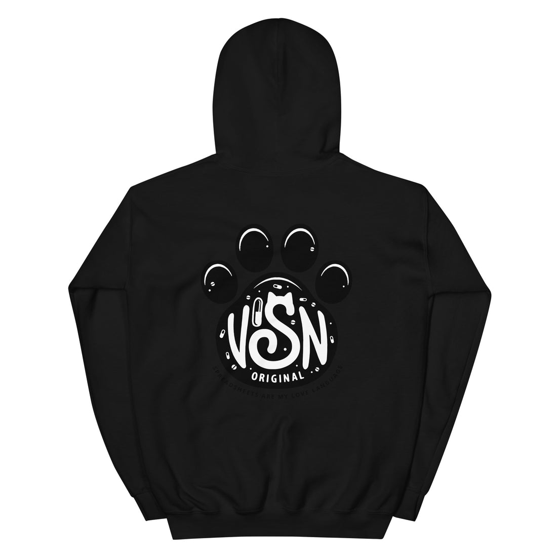 VISN Original Unisex Hoodie - Black Paw