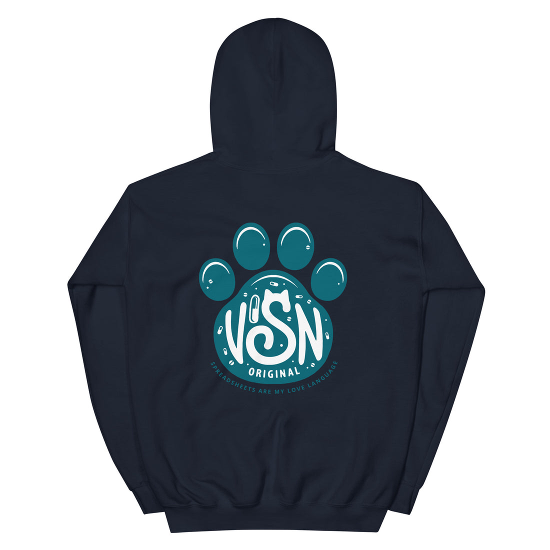 VISN Original Unisex Hoodie - Teal Paw
