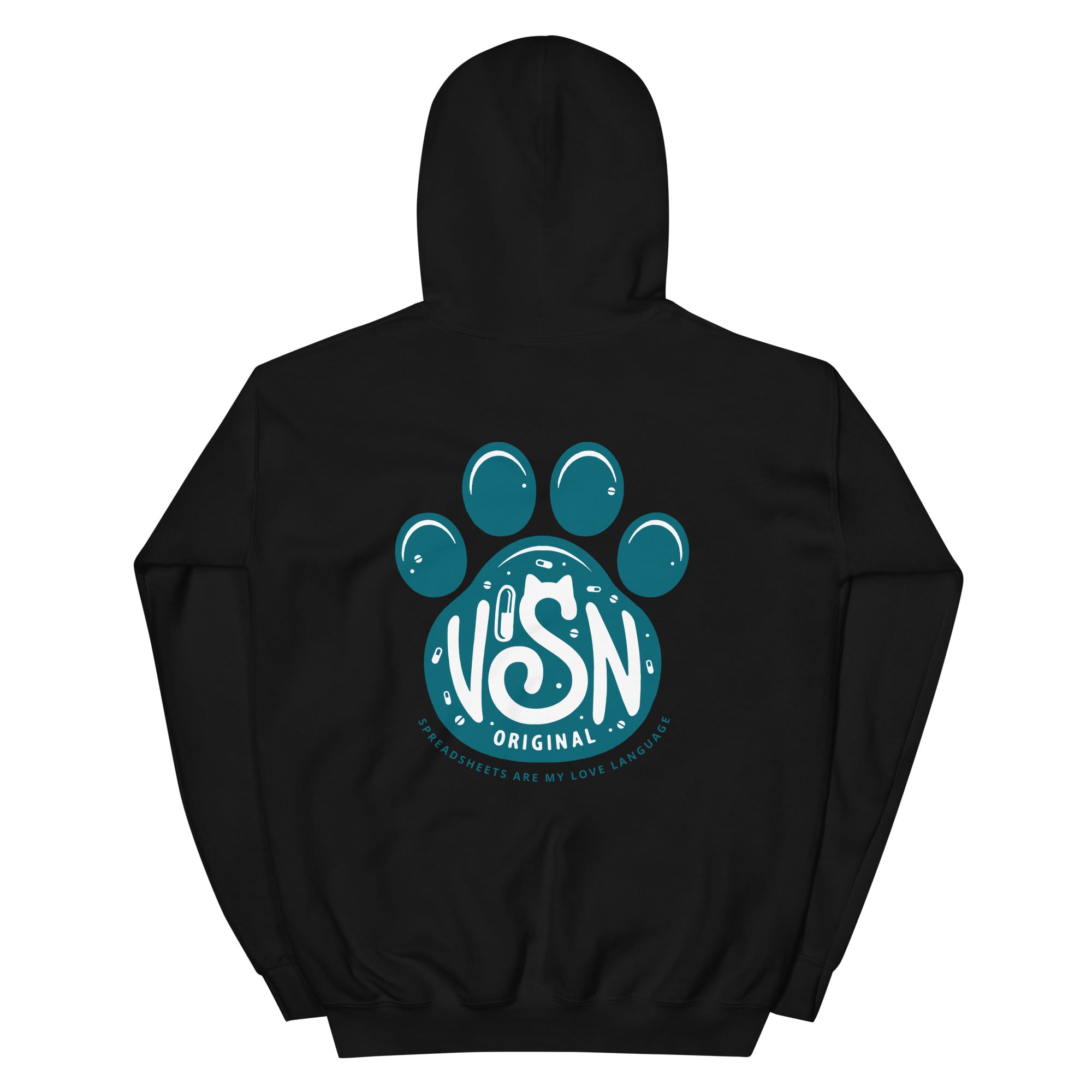 VISN Original Unisex Hoodie - Teal Paw